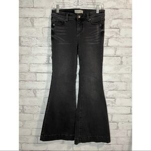 We The Free Dark Denim Bellbottom Flare Jeans Boho Flare 70’s Style